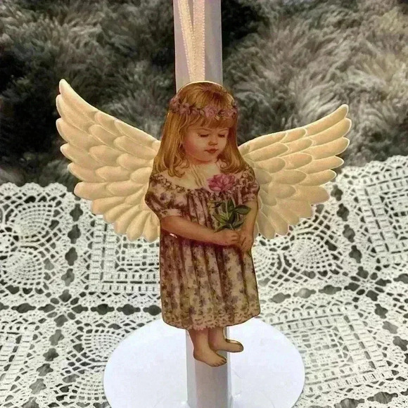 Bradford Exchange Heaven's Little Angels Porcelain Xmas Tree Ornaments Set  of 5 - Picture 4 of 16